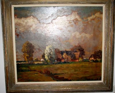 Max Werner 1879 ÖL GEMÄLDE Bild Neumünster Schleswig-Holstein impressionistisch 