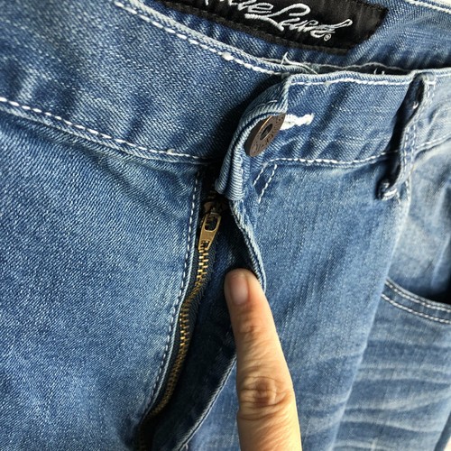 True Luck Jeans Men 38x32 (Fits 39x31) Medium Wash Distressed Straight Pockets - Picture 11 of 19