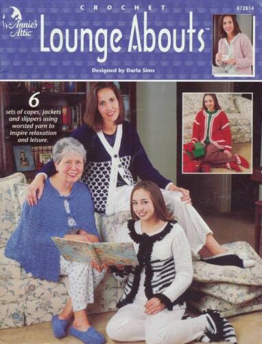 ANNIES ATTIC CROCHET LOUNGE ABOUTS DESIGNS FOR 6 SETS OOP 2001 - Picture 1 of 2