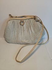 Whiting And Davis Metal Mesh Purse Off White Evening Handbag