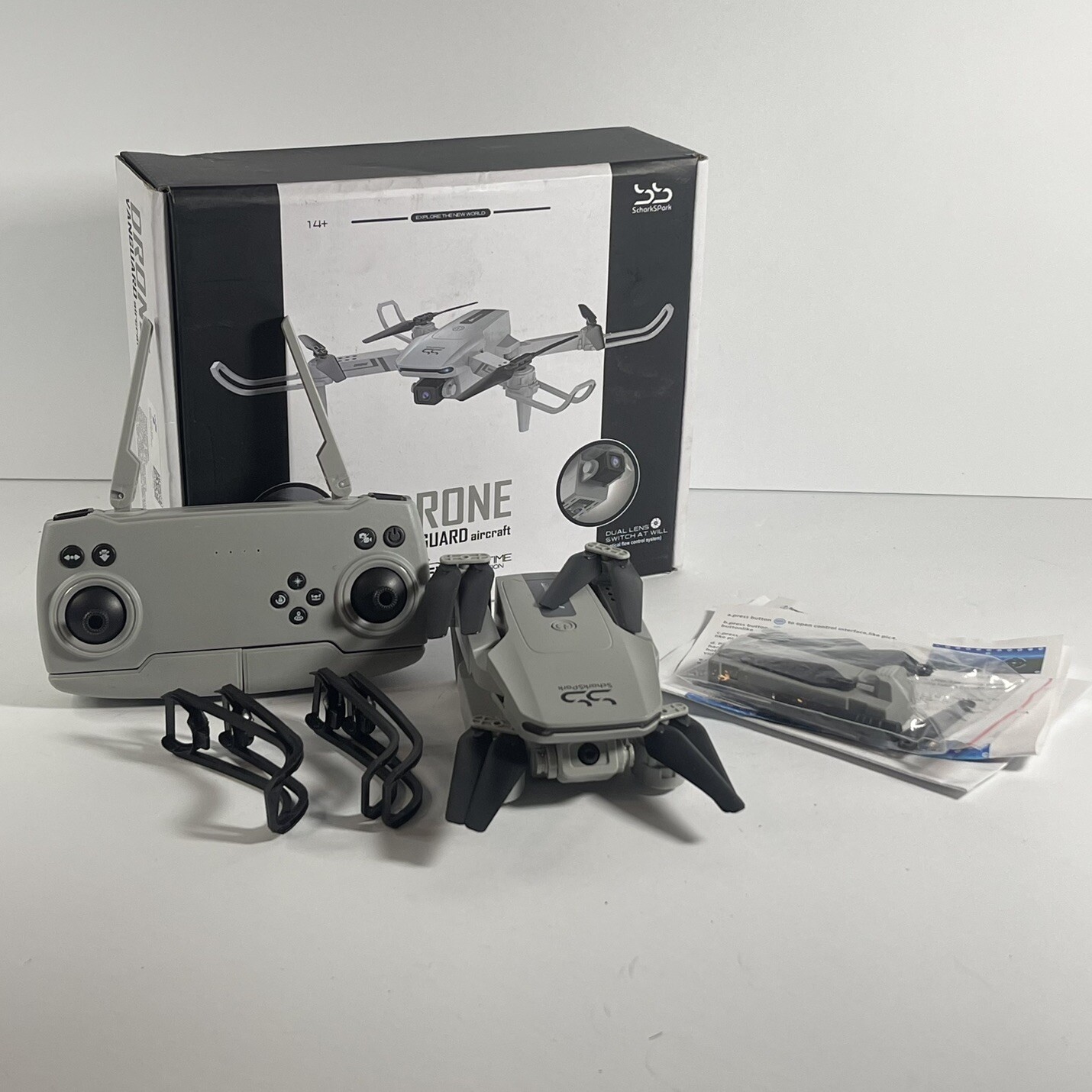 Remote Control Dual Lens HD Camera Drone Age 14+ ScharkSPark JSD122 Working Used-image