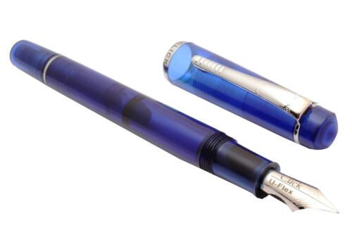 Pluma estilográfica mecanismo de pistón Glare Click President pluma pluma UFlex - azul translúcido - Imagen 6 de 6
