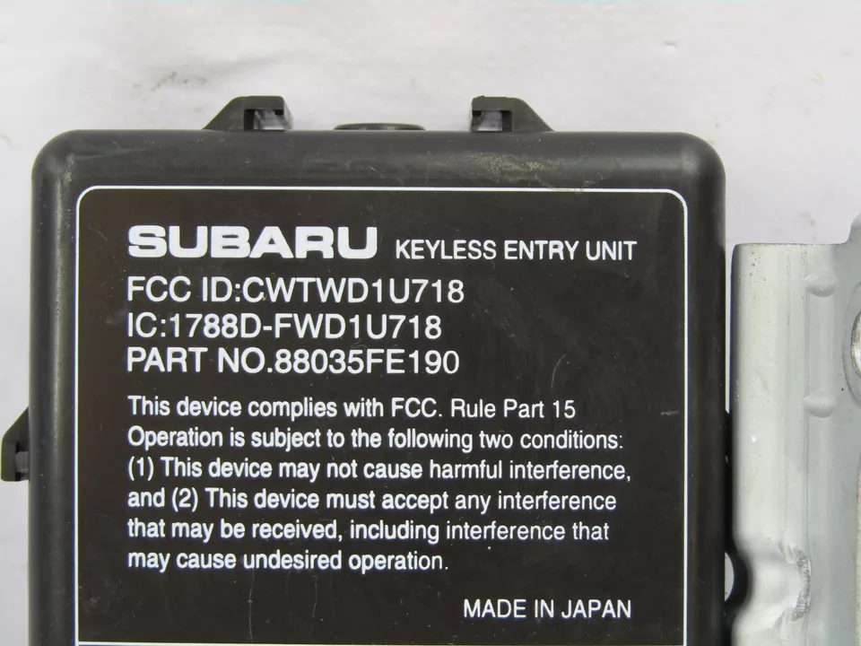 Módulo de entrada sin llave Subaru Impreza Wagon 2002-2007 OEM 88035FE190 Foto 2 de 4