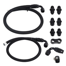 6AN Power Steering Pump Hose Kit Compatible Chevy C10 LS Swap Connects GM Type 2