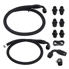 6AN Power Steering Pump Hose Kit Compatible Chevy C10 LS Swap Connects GM Type 2