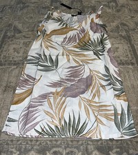 Tahari Women's Sz Small 100% Linen Tropical Palm Flutter Sleeve Dress NWT