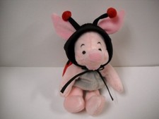 Walt Disney World Piglet Hooded Ladybug Large 12" Bean Bag Plush 1999