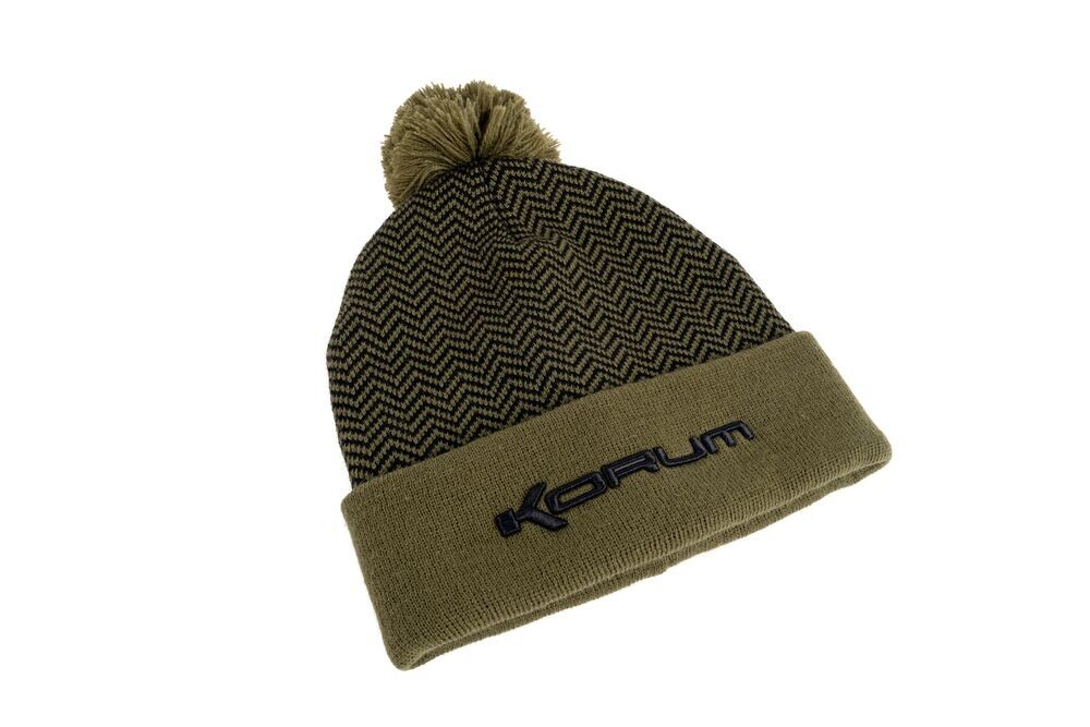Korum Thermal Beanie Hat - Olive - Carp Coarse Predator Fishing Winter Clothing