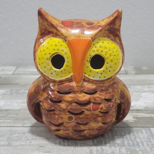 Owl Lamp - Vintage Ceramic Nightlight Table Lamp - 6" Tall - Picture 4 of 16