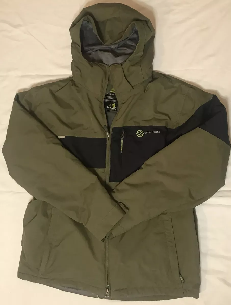 Animal Technical Mens Large Green Coat Ski Jacket Hood United