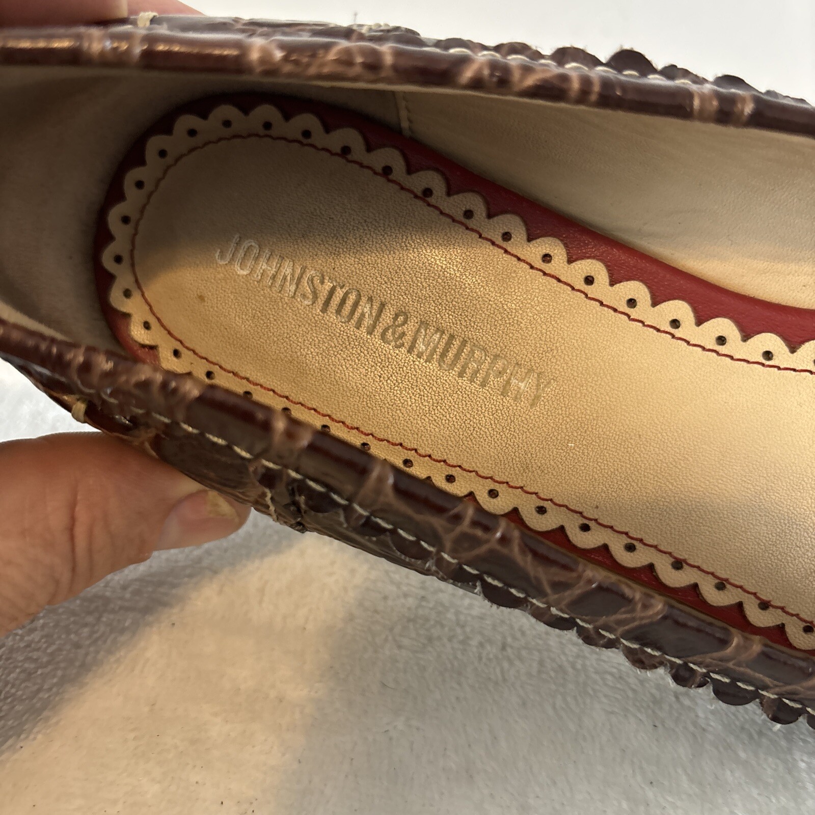 Johnston & Murphy Crocodile Pattern Leather Slip-… - image 7