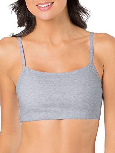 Womens Spaghetti Strap Cotton Pull Over 3 Pack Sports Bra Black/White/Heather... - Picture 2 of 7
