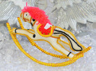 Satin Silky White Rocking Horse Christmas Ornament — photo 4