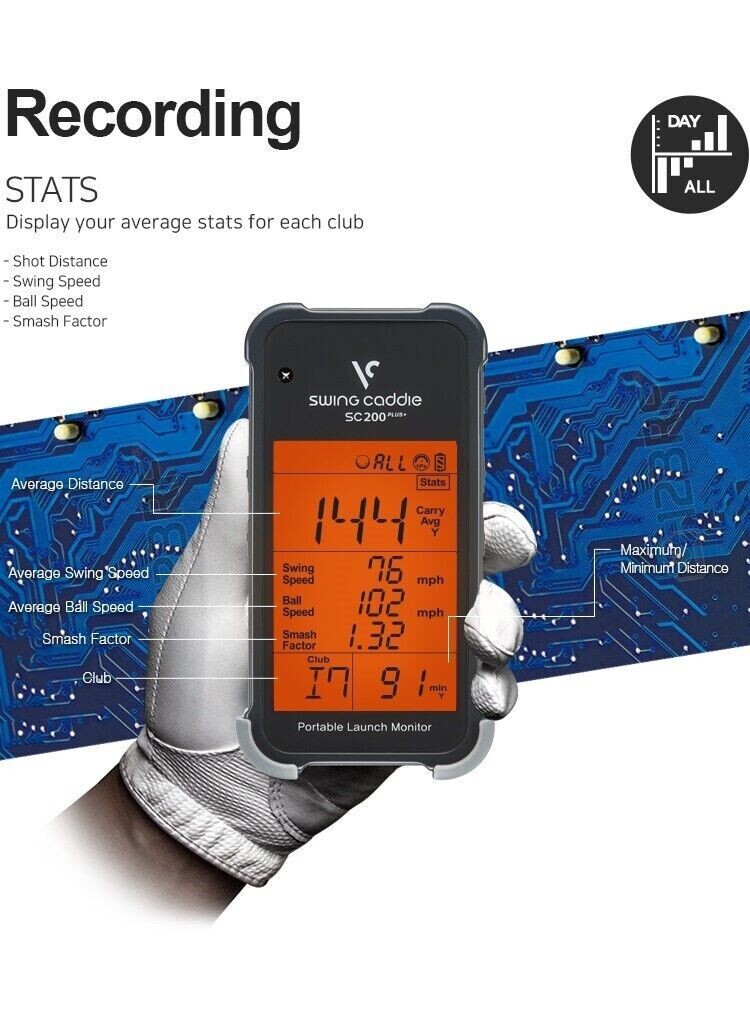 Swing Caddie SC200 ポータブル Launch Monitor Swing Caddie SC200 PLUS Portable Golf Launch Monitor w/ Swing