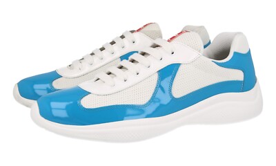 PRADA AMERICAS CUP SNEAKERS SHOES 4E3400 TURQUOISE LEATHER NEW | eBay