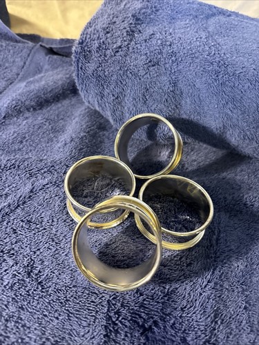 Vintage 90er Godinger versilberte Serviettenringe 4er Set (q) - Bild 2 von 6