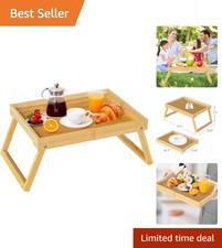 Bed Tray Table with Folding Leg Breakfast in for Eating TV Laptop