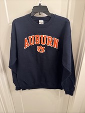 Auburn Tigers Sweatshirt Men Medium Navy Blue Champion Pullover Crewneck NCAA