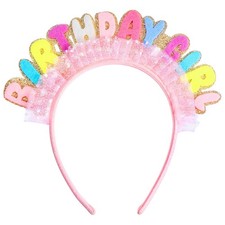Birthday Girl Headband, Birthday Crown for Girls Princess Tiara Headband Pink...