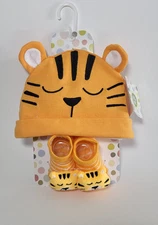 Little Me Hat And Booties Set Tiger 0-12 Months Cotton Polyester Spandex