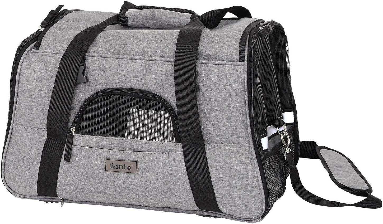Borsa Pieghevole per Trasporto Cani Trasportino per Cani Borsa Da Viaggio, Grigi