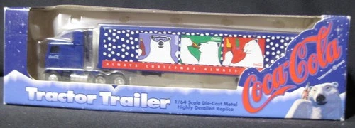 VINTAGE 1996 1:64 DIECAST MACK CAB OVER TRUCK & COCA COLA POLAR BEAR TRAILER