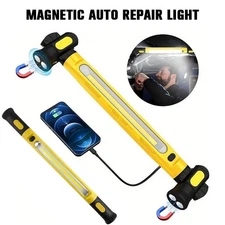 Under Hood Work Light Bar 3000LM LED Magnetic Light Bar with Hooks Rechargeable