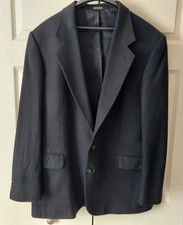 Men  s Oscar De La Renta Black Wool Blazer Jacket Size 44L