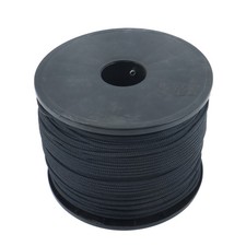 1/8 Inch Black Dacron Polyester Rope - 500 Foot Spool  Solid Braid - Industrial