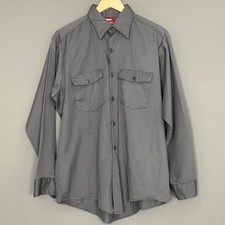 vintage Dickies Dark Gray Work Utility Button-Down Shirt  Made in USA  Medium