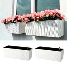 LaLaGreen Window Boxes Planters (20 Inch, 2 Pack) Outdoor Wall Hanging Flower...