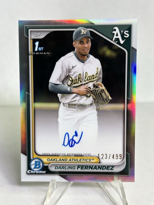 Darling Fernandez 2024 Bowman Chrome 1st Bowman Auto Refractor /499 Athletics