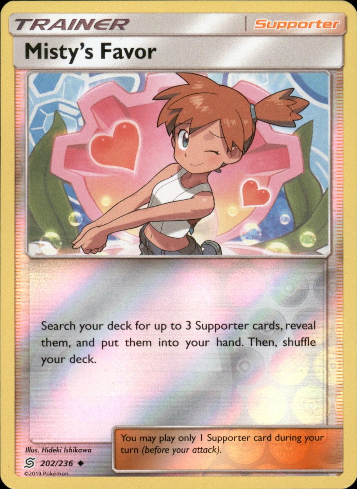 Misty's Favor 202/236 Uncommon - Pokemon Unified Minds Reverse Holo
