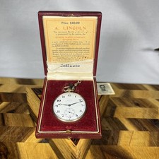 Illinois A. Lincoln 1916 Originally 40 Pocket Watch - 21 Jewels Original Box