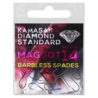 Kamasan Diamond DS Madenspaten ohne Widerhaken Größe 16 18 20 10er Packungen Angelhaken