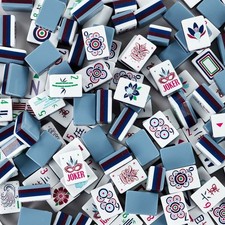 160 American Mahjong Tiles 4 Layer Acrylic Gray Engraved Set