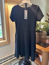 Uniqlo Womens Shirt Dress Pockets Asian Sz M Us Size XS New 96%cotton