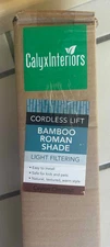CALYX INTERIORS Cordless Lift Bamboo Roman Shade - 34.5"x 48"