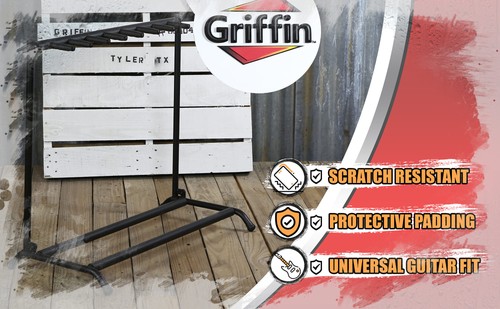 GRIFFIN 7 Guitar Rack Stand Storage - Multiple Support Floor Bass Holder Mount - Picture 9 of 13