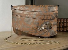 Dazed Dorothy handmade genuine leather shoulder bag button detail