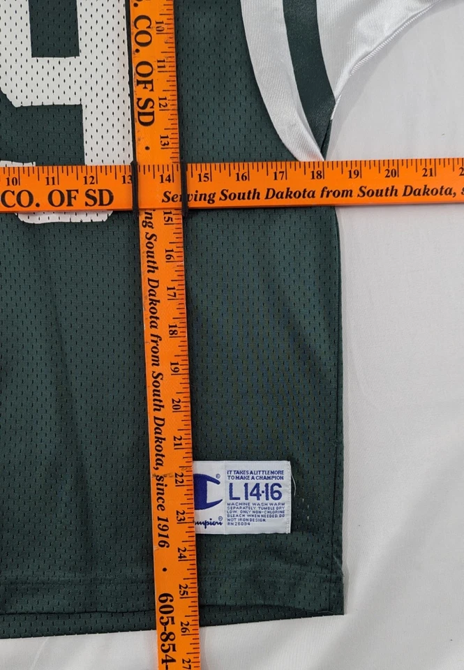 Camiseta Keyshawn Johnson New York Jets Champion #19 Grande L 14-16 Verde Antiga Anos 90 - Imagem 4 de 4