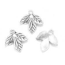 BLUK 200Pcs Leaves Charms DIY Jewelry Making Pendants Antique Silver