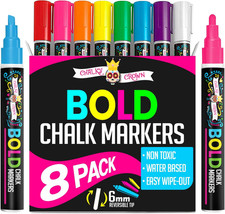 Bold Chalk Markers - Dry Erase Marker Pens - Liquid Chalk Markers for Chalkboard