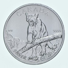Better Date - 2012 Canada 5 Dollars - 1 Oz Silver Cougar World Coin- Silver *827