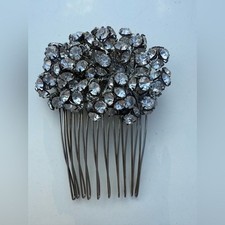 Vintage costume Silver rhinestones Hair Comb Wedding Bridal guest