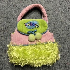 Webkinz Plush Purse Pink Green Fuzzy Handbag Ganz Accessory Retro 2000s