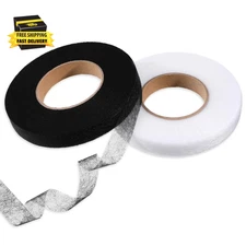 2 Rolls 140 Yards Hemming Tape 0.6 Inch Iron on Stitch Witchery Tape Fusible Tap