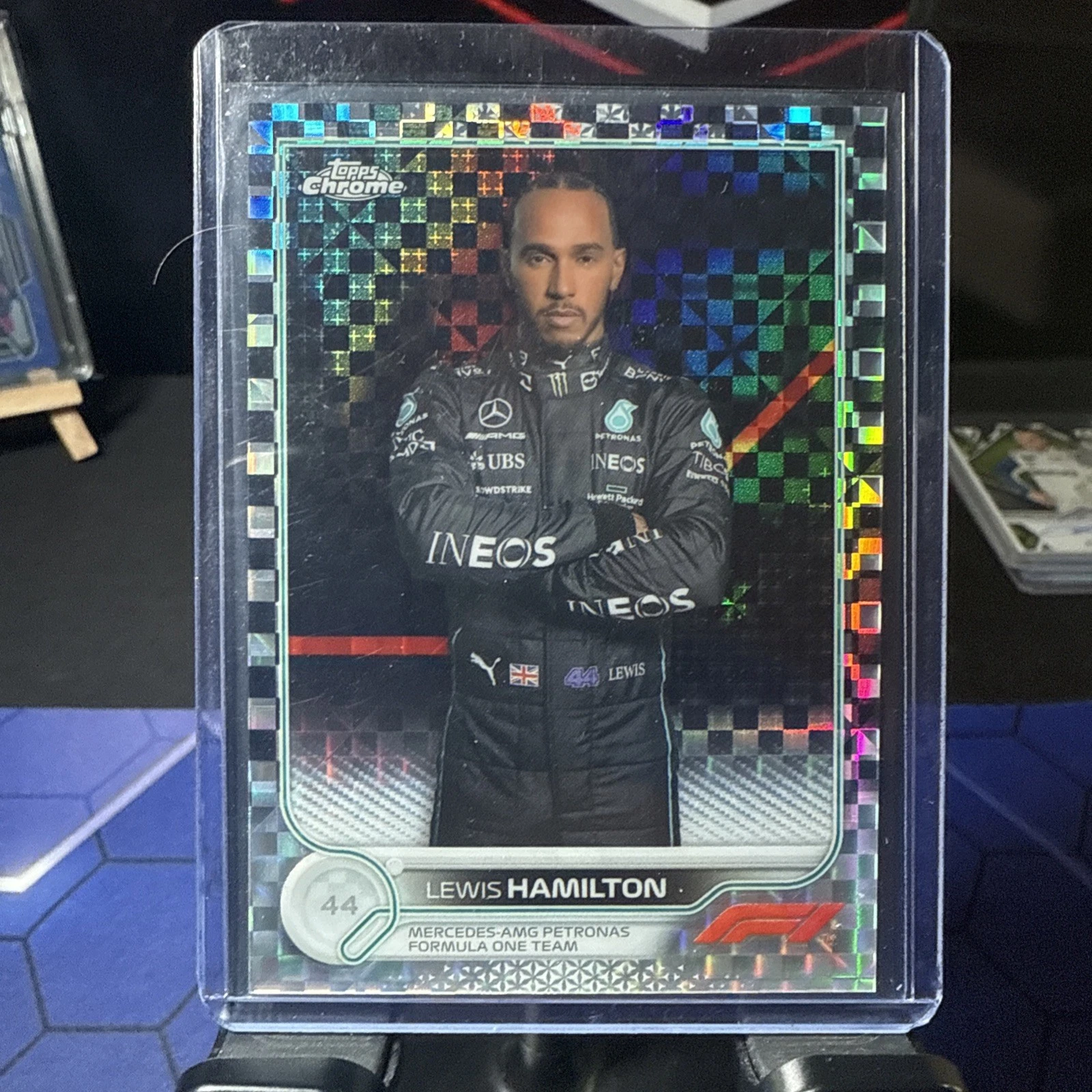 2022 Topps Chrome Formula 1 - F1 Racers Lewis Hamilton #5 Checker Flag Refractor