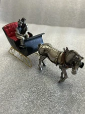 Hudson Pewter Villagers 3 Pc~#4306 Ed & Naomi, #4304 Black Sleigh & #4305 Nellie