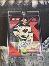 2024-25 Upper Deck Allure Rookie Red Rainbow Auto Jesper Wallstedt Wild RC